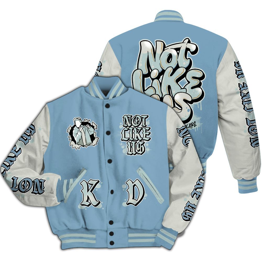 Varsity Jacket To Match Denim Worn Blue 2025 4s - None Like Us All Over Print