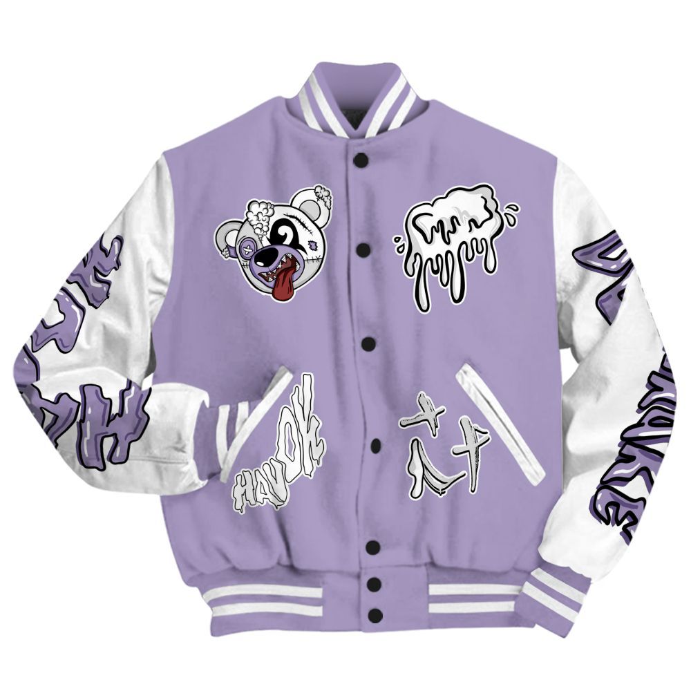 Varsity Jacket To Match Low Pure Violet 11s - Havok Bear All Over Print