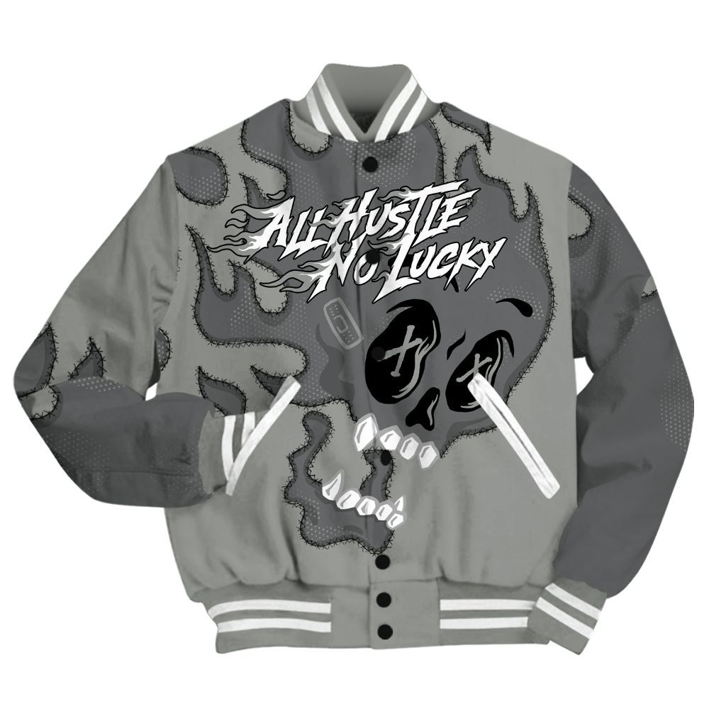 Varsity Jacket To Match Paris Olympics 4s Shirt, All Hustle No Lucky Skull All Over Print