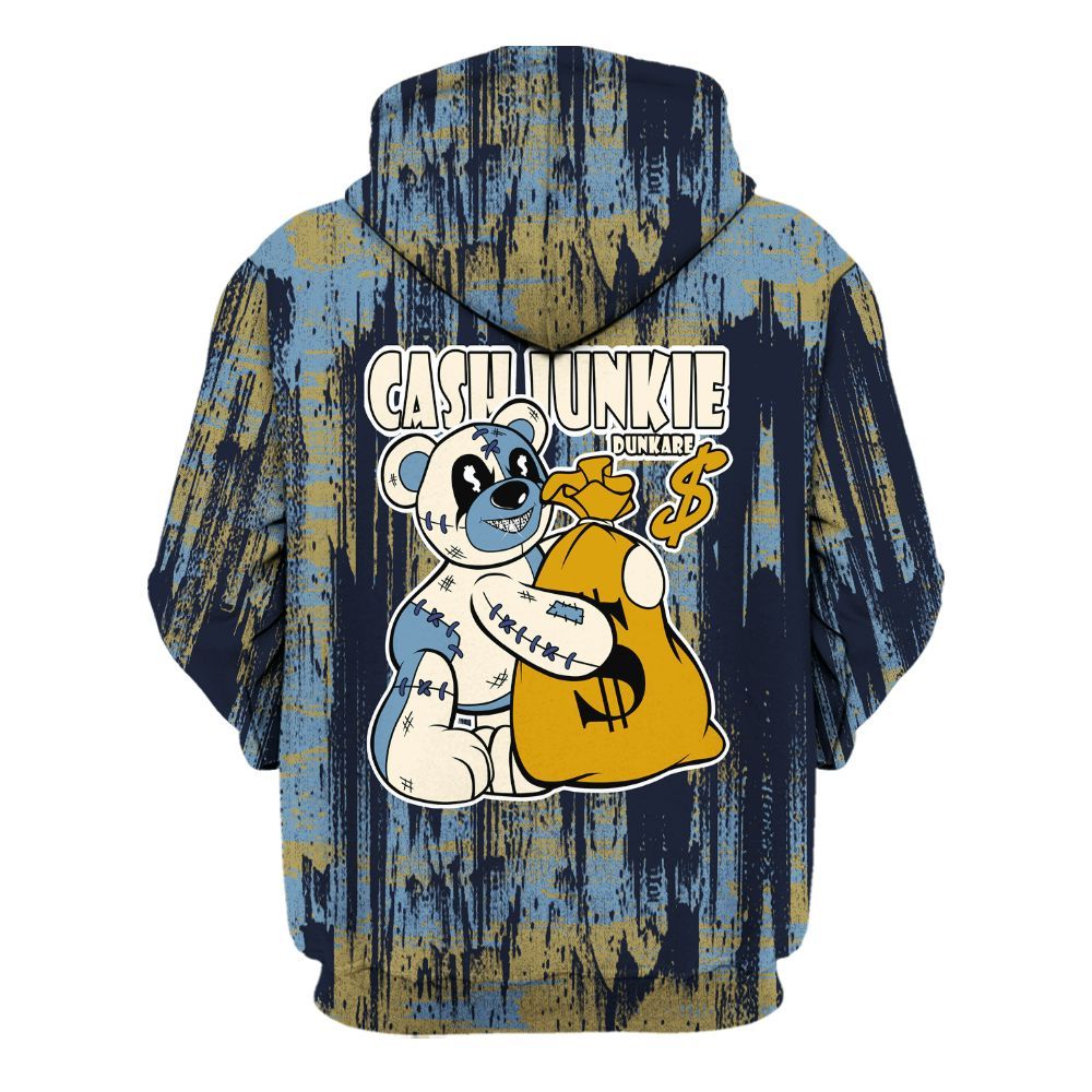 Hoodie To Match High OG First In Flight 1s - Cashs Junkie Bear Glitch Art All Over Print