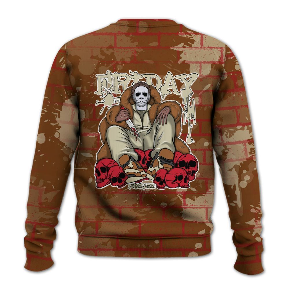 Sweatshirt To Match Archaeo Brown 5s - Friday Brick All Over Print