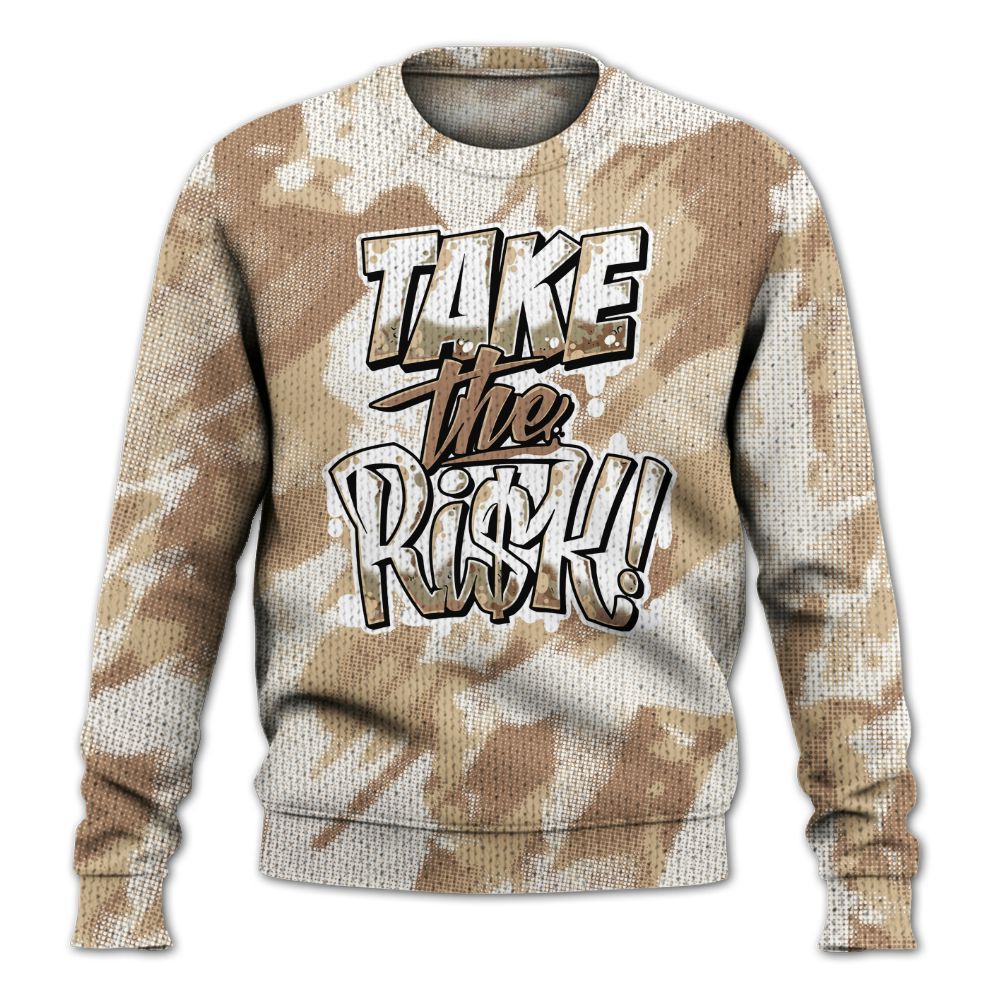 Knitted Sweater To Match Desert Camo 3s - Take Risks Abstract