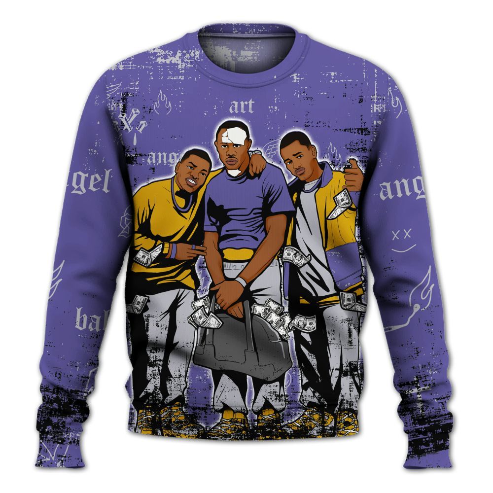 Sweatshirt To Match Lakeshow 4s - Paid In Full Money All Over Print