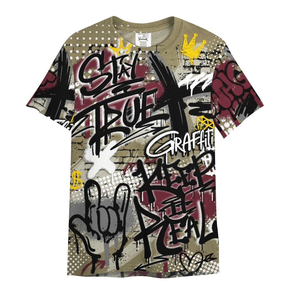 Shirt To Match Black Olive 7s - True It Real Graffiti Streetwear All Over Print