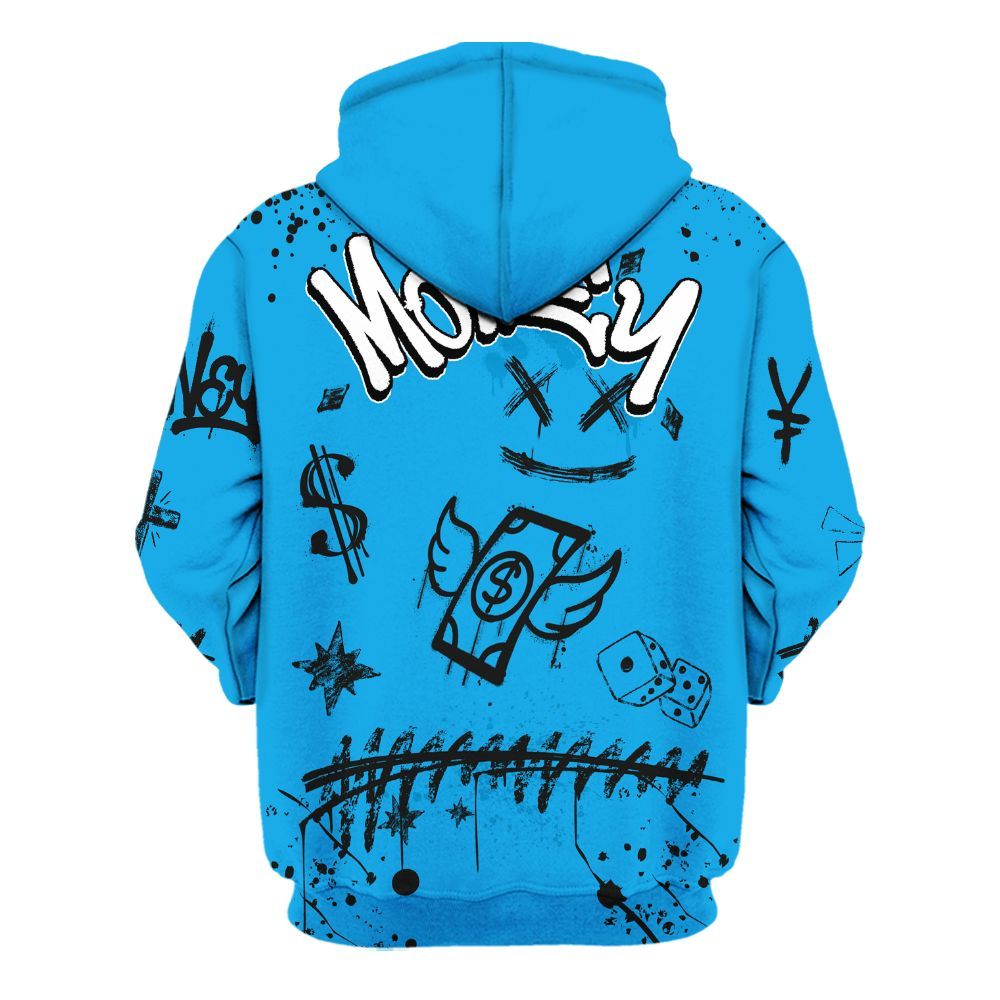 Hoodie To Match Black University Blue 2022 13s - Everybody Paid In Full Crayon All Over Print