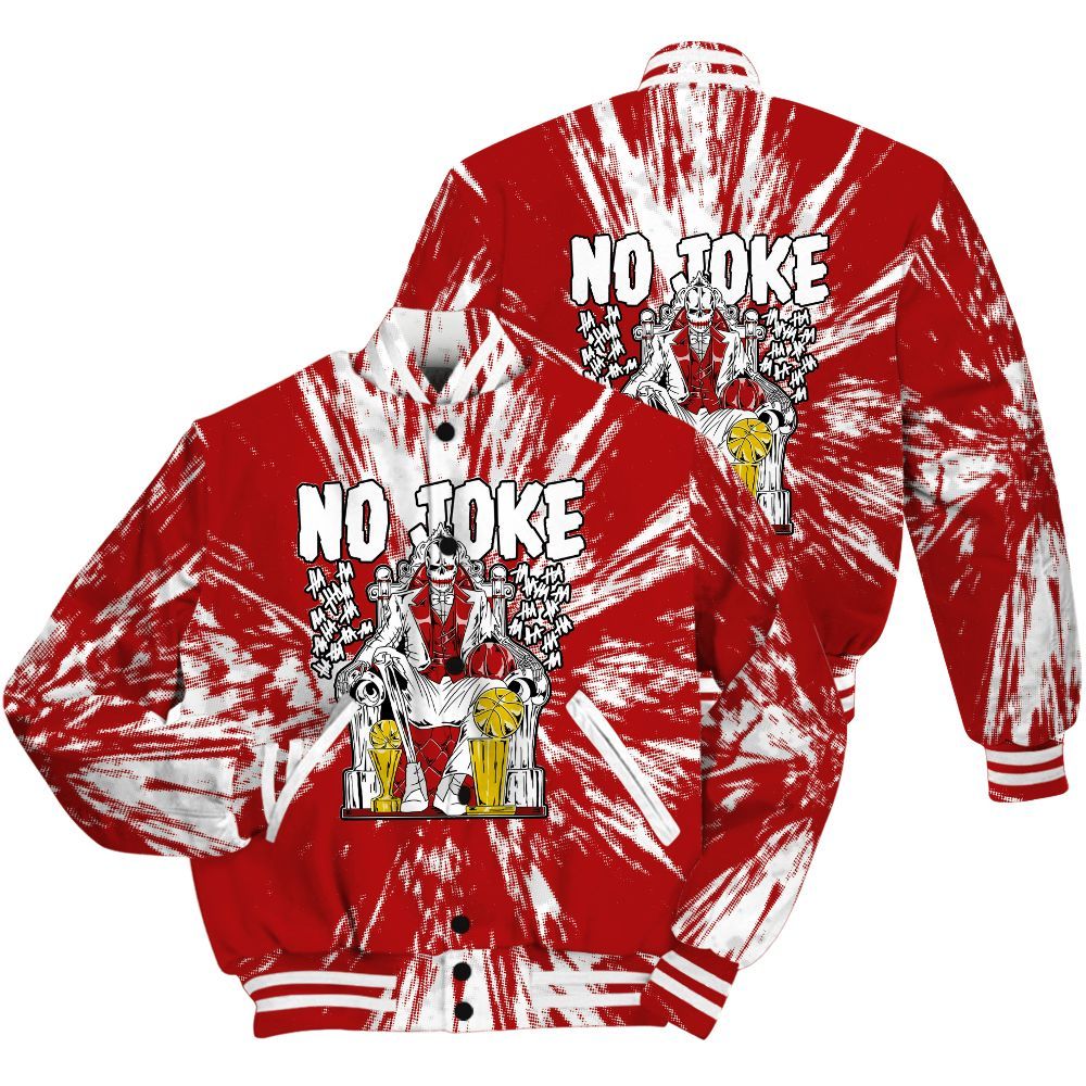 Varsity Jacket To Match Red Taxi 12s Shirt - Ain't Joke Skeleton Luxury All Over Print