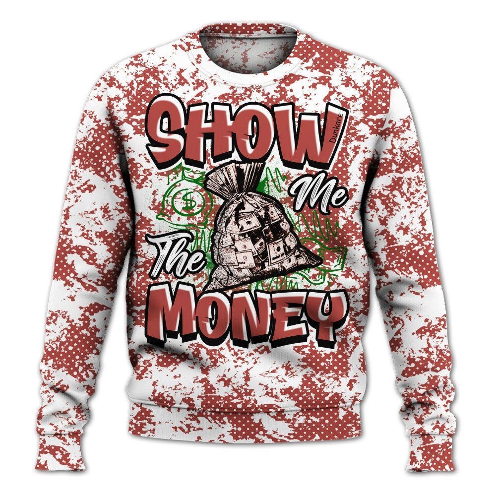 Sweatshirt To Match Dune Red 13s - Show Me The Money Retro All Over Print
