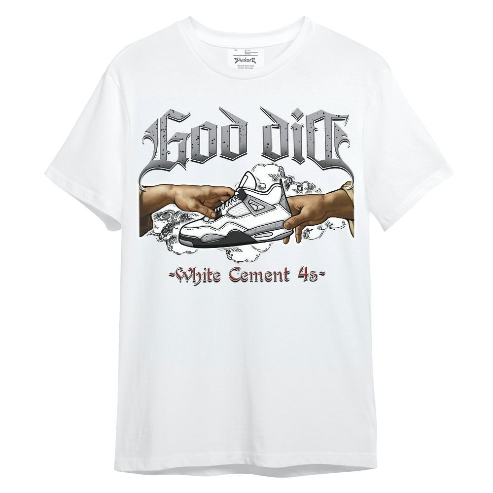 Shirt To Match White Cement 4s - God Did Sneaker Graphic