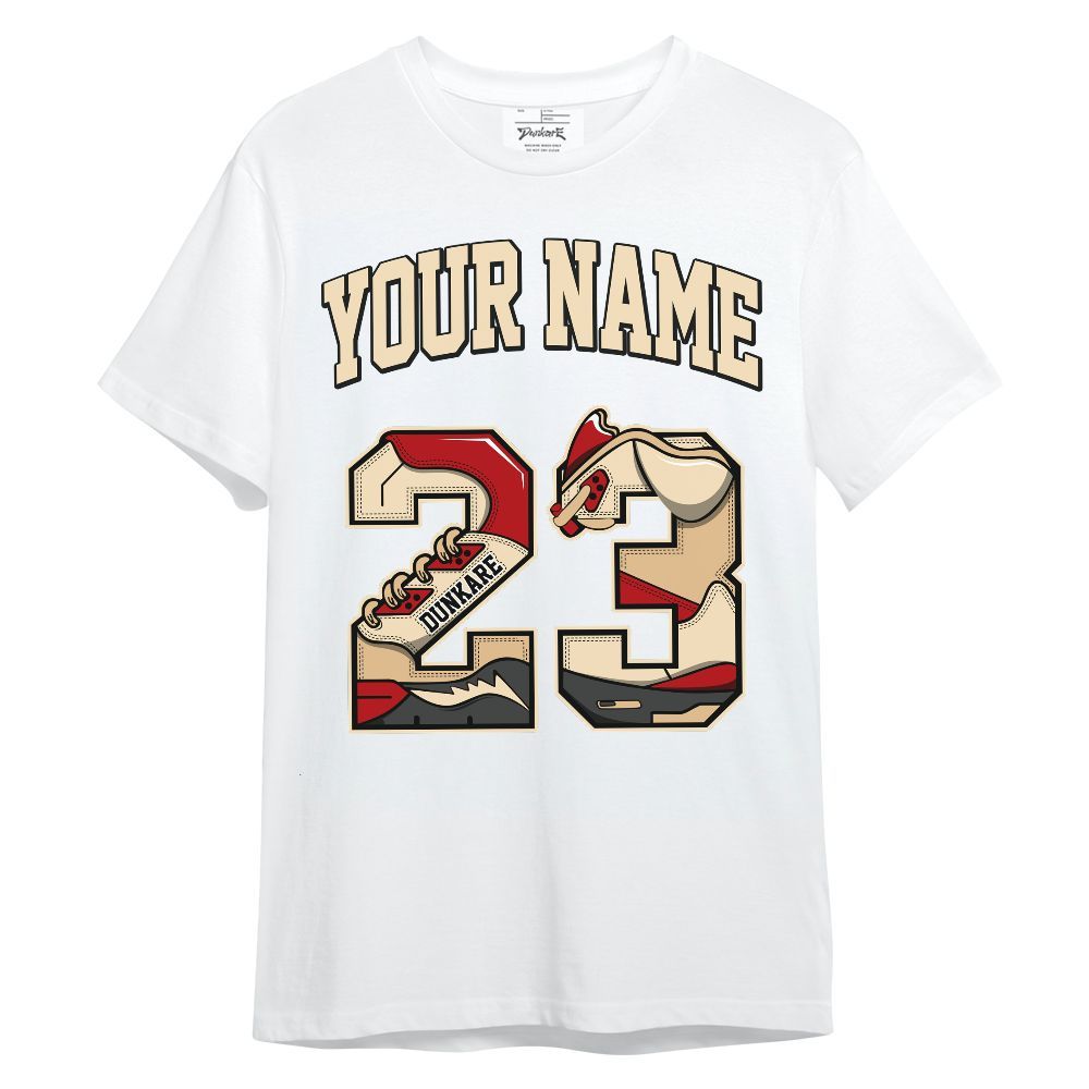 Shirt To Match Dunk Low Strawberry Waffle - Custom Name Number 23 5s Unisex Shirt