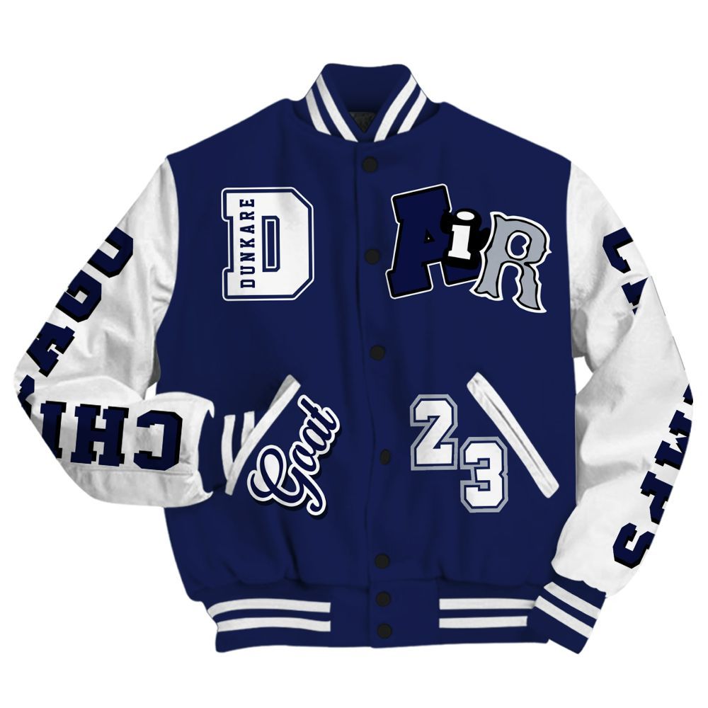 Varsity Jacket To Match Midnight Navy 11s - AIR Number 23 GOAT All Over Print