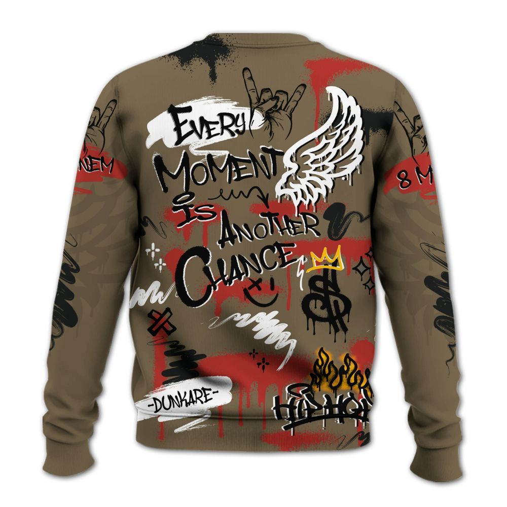 Sweatshirt To Match Olive 9s - 8Mile Movie Graffiti All Over Print