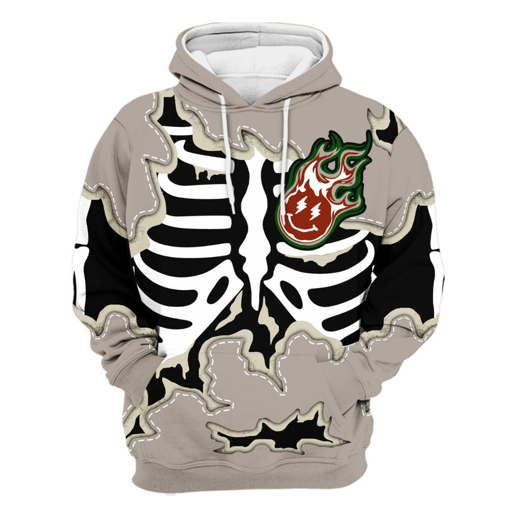 Hoodie To Match El Grito 5s - Skeleton Smiley Face All Over Print