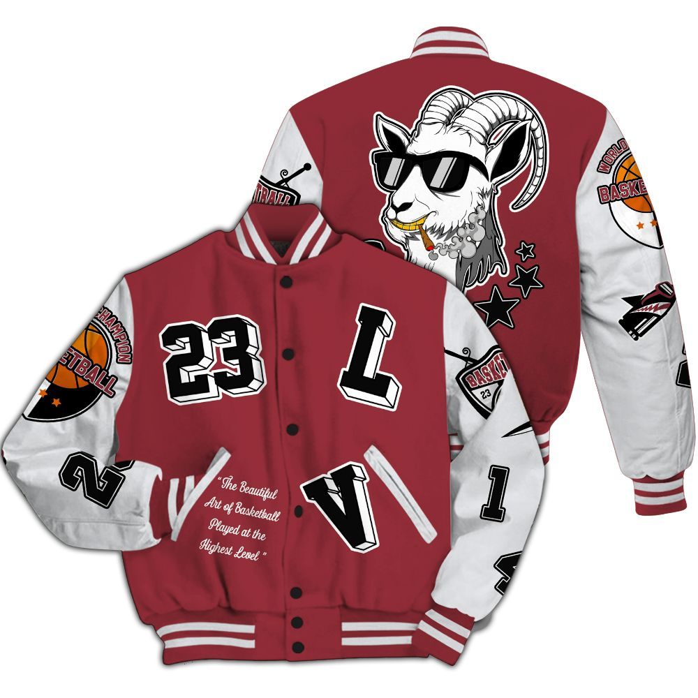Varsity Jacket To Match Black Toe 14s - The GOAT Got Em Streetwear All Over Print