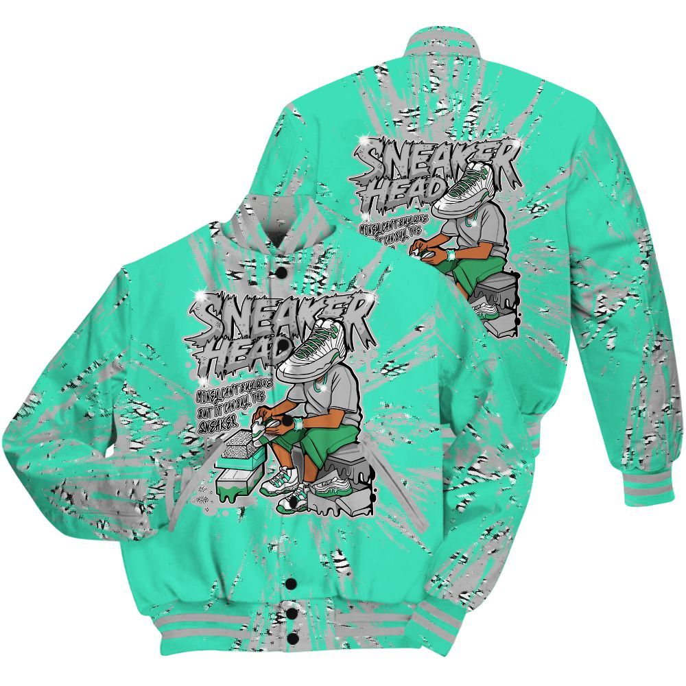 Varsity Jacket To Match Black Green Glow 3s Shirt - Sneakers Headache Graphic Luxury All Over Print