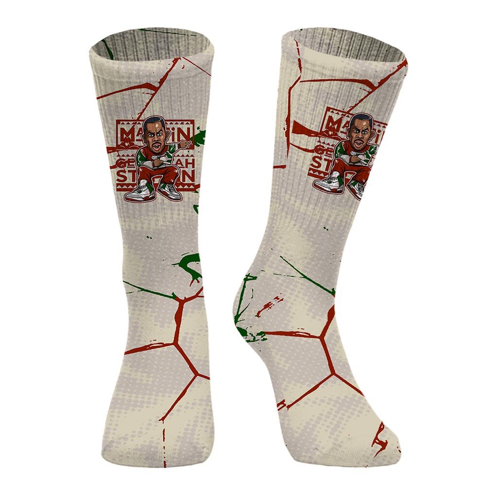 Sock To Match El Grito 5s - Get Tag Sneakers Steppin' Graphic