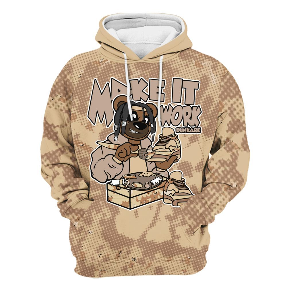 Hoodie To Match Desert Camo 3s - Pull It Off Bear Street All Over Print