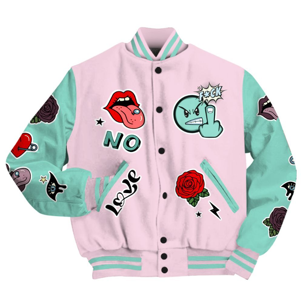 Varsity Jacket To Match Retro Easter 5s - FK Around Find Out All Over Print