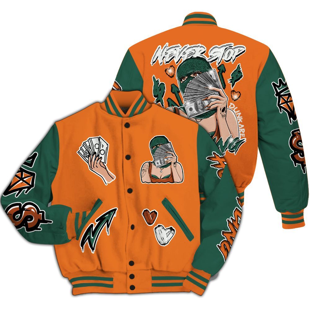 Varsity Jacket To Match Dunk Low Ceramic - Hustling Unique All Over Print