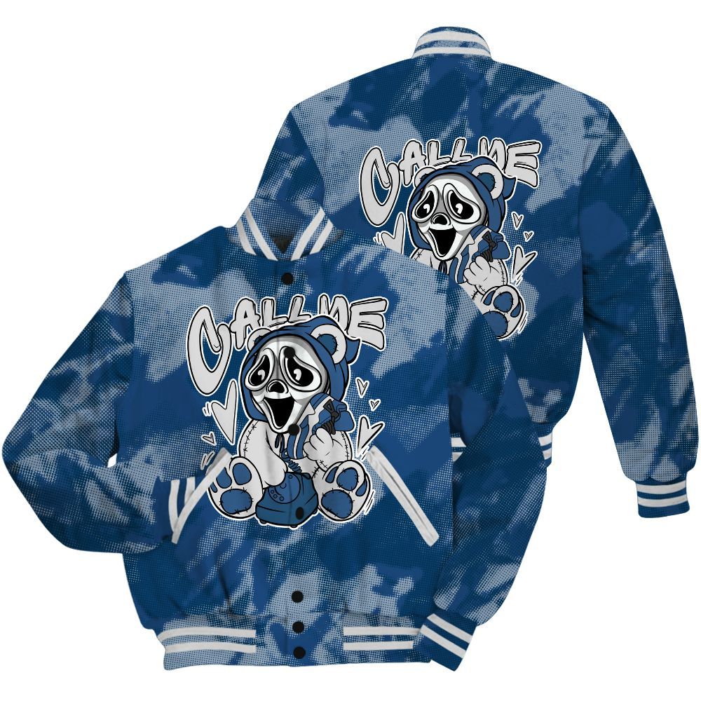Varsity Jacket To Match High OG Midnight Navy 1s Shirt - Call Me Bear Abstract Halftone All Over Print