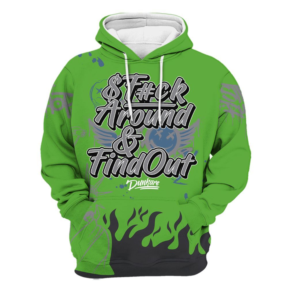 Hoodie To Match Retro Green Bean 5s - Graphic Fck Around Find Out All Over Print