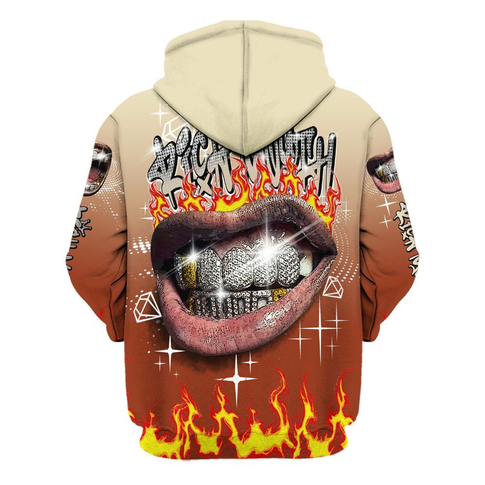 Hoodie To Match Retro Eastside Golf 12s - Rich Mouth Fire Rap Retro 90s All Over Print