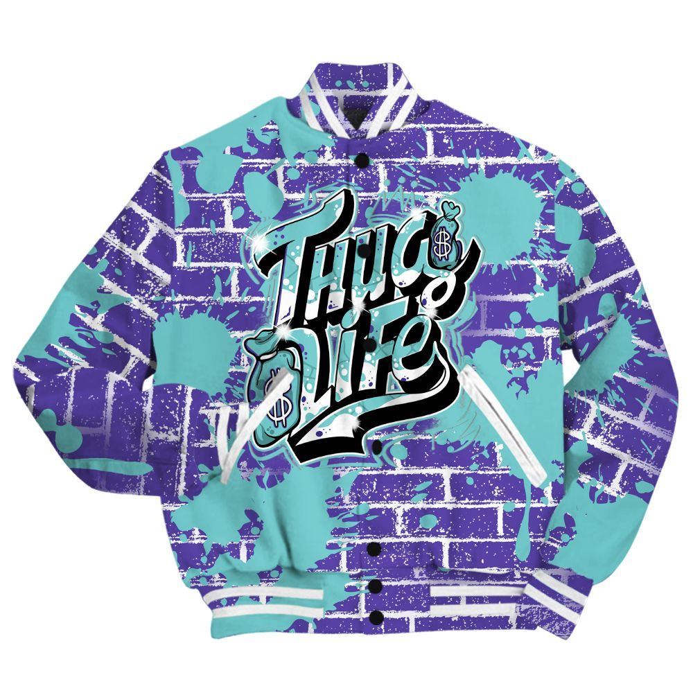 Varsity Jacket To Match Low Hornets 1s Shirt - Free Thug Living Graphic Brick Art All Over Print