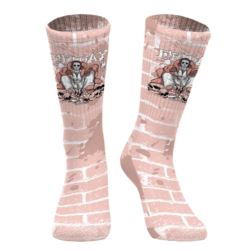 Sock To Match Low Legend Pink 11s - Friday Halloween Brick