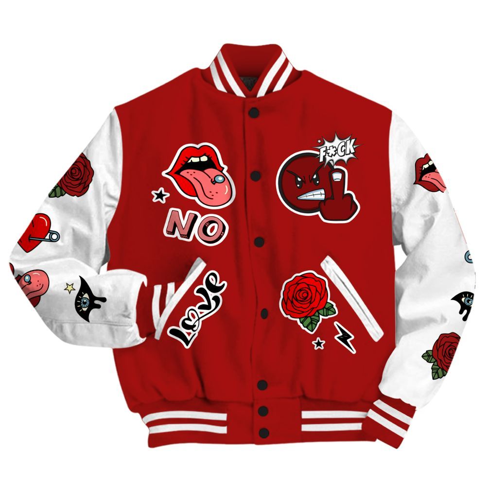 Varsity Jacket To Match Red Taxi 12s - FK Around Find Out All Over Print