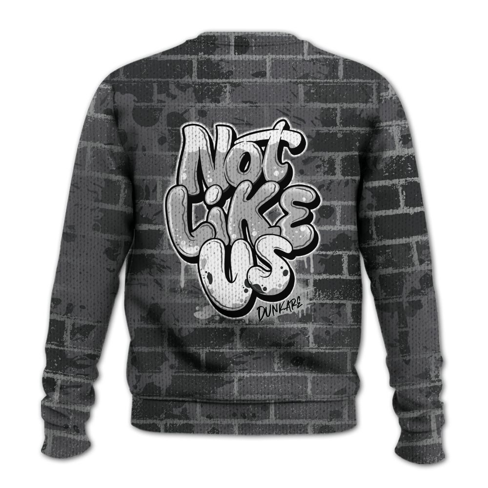 Knitted Sweater To Match White Thunder 4s - None Like Us Graphic Brick Art