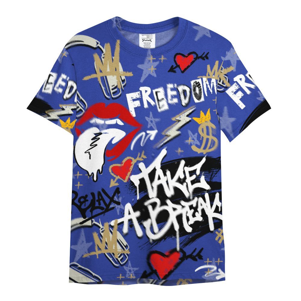 Shirt To Match Air 180 Concord - Take Break Freedom Graffiti Streetwear All Over Print