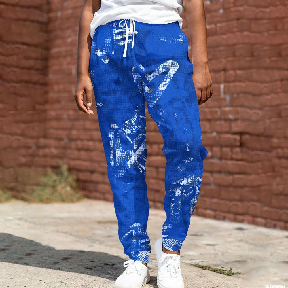 Sweatpant To Match Air Foamposite One Royal - Heart Grunge All Over Print