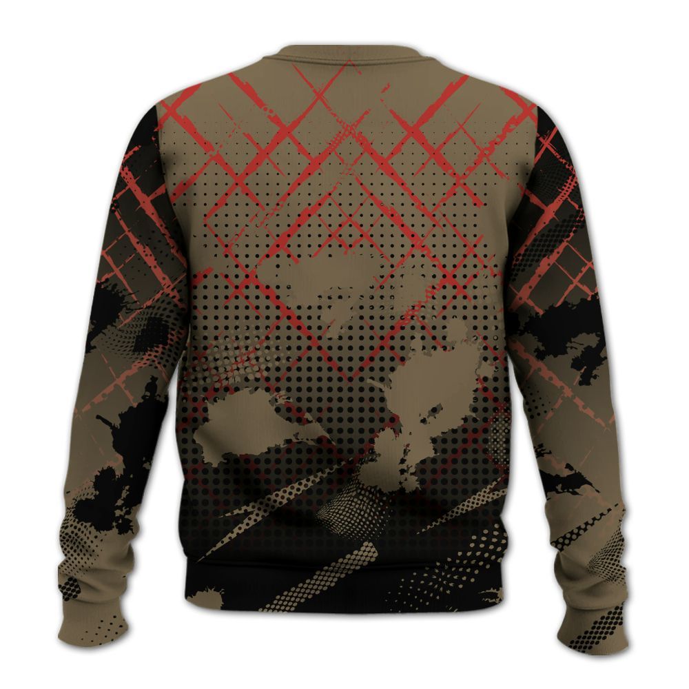 Sweatshirt To Match Olive 9s - Halftone Stand Business Dripping All Over Print