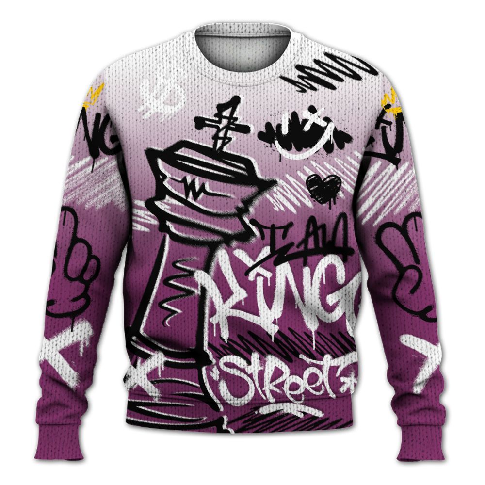 Knitted Sweater To Match Air Max Sunder Gore Tex Bold Berry - Street King Chess Streetwear