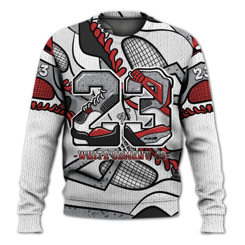 Sweater To Match White Cement 4s - Number 23 Style 4s Graphic