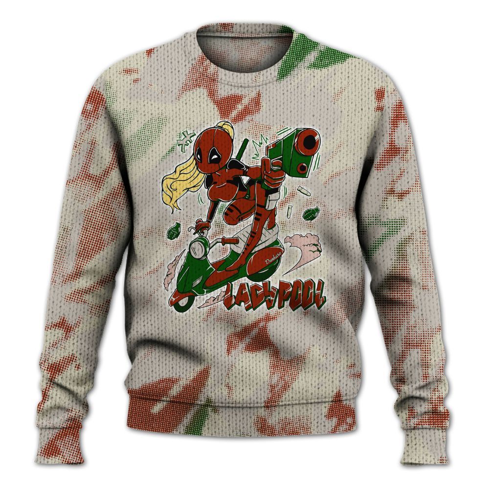 Knitted Sweater To Match El Grito 5s - Lady Pool Cartoon Abstract Halftone