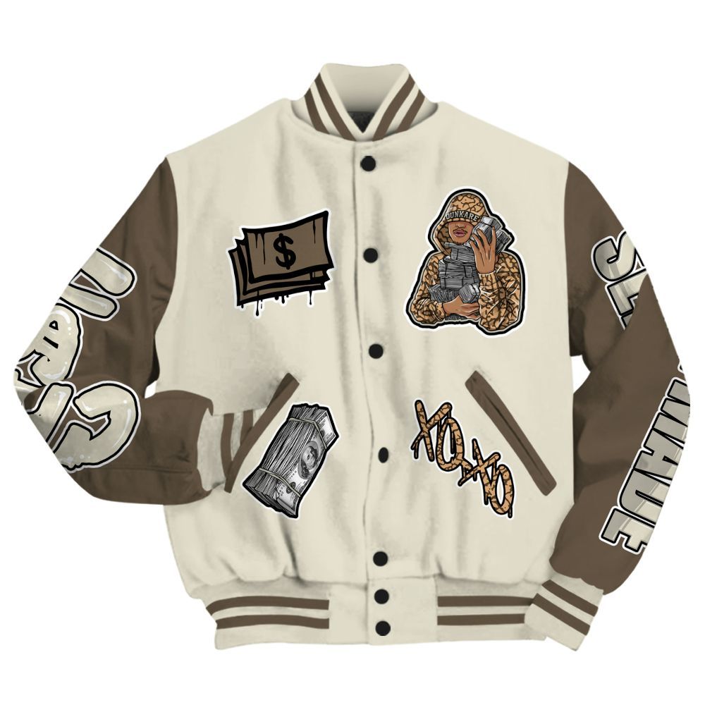 Varsity Jacket To Match Orewood Brown 3s - Selfmade Unique All Over Print