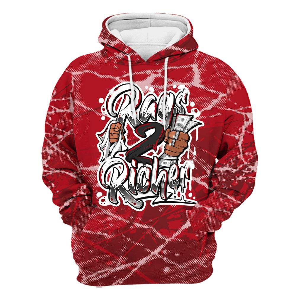 Hoodie To Match Bred Velvet 11s - Rag 2 Rich Graphic All Over Print