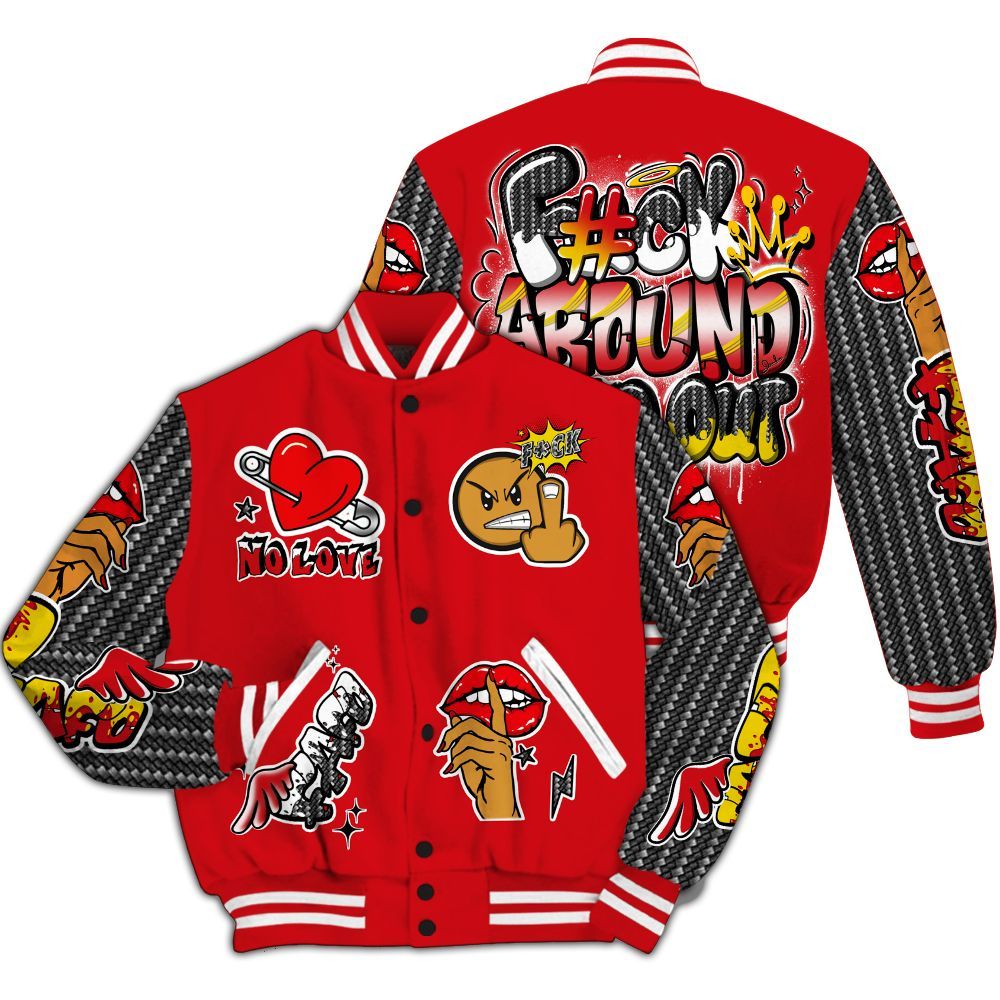 Varsity Jacket To Match Ferrari 14s - FK Around Find Out All Over Print