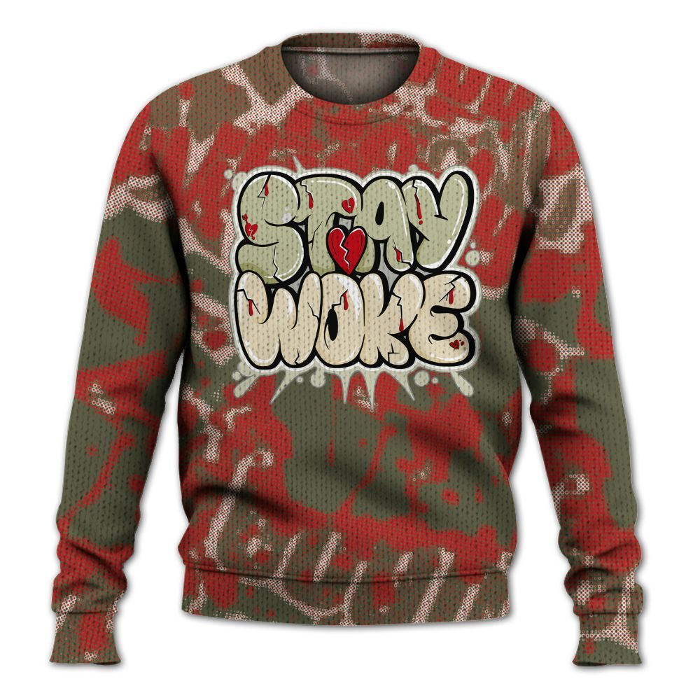 Knitted Sweater To Match Low OG Medium Olive 1s - Stay And Woken Street