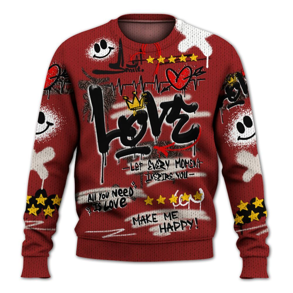 Sweater To Match World’s Best Dad 3s - Happy Love Beats Graffiti Streetwear Graphic
