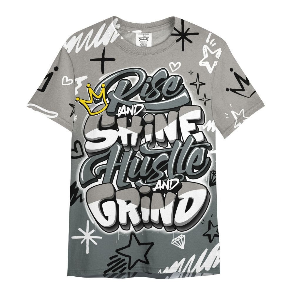 Shirt To Match Cool Grey 9s - Rise Shine Hustle Grind All Over Print