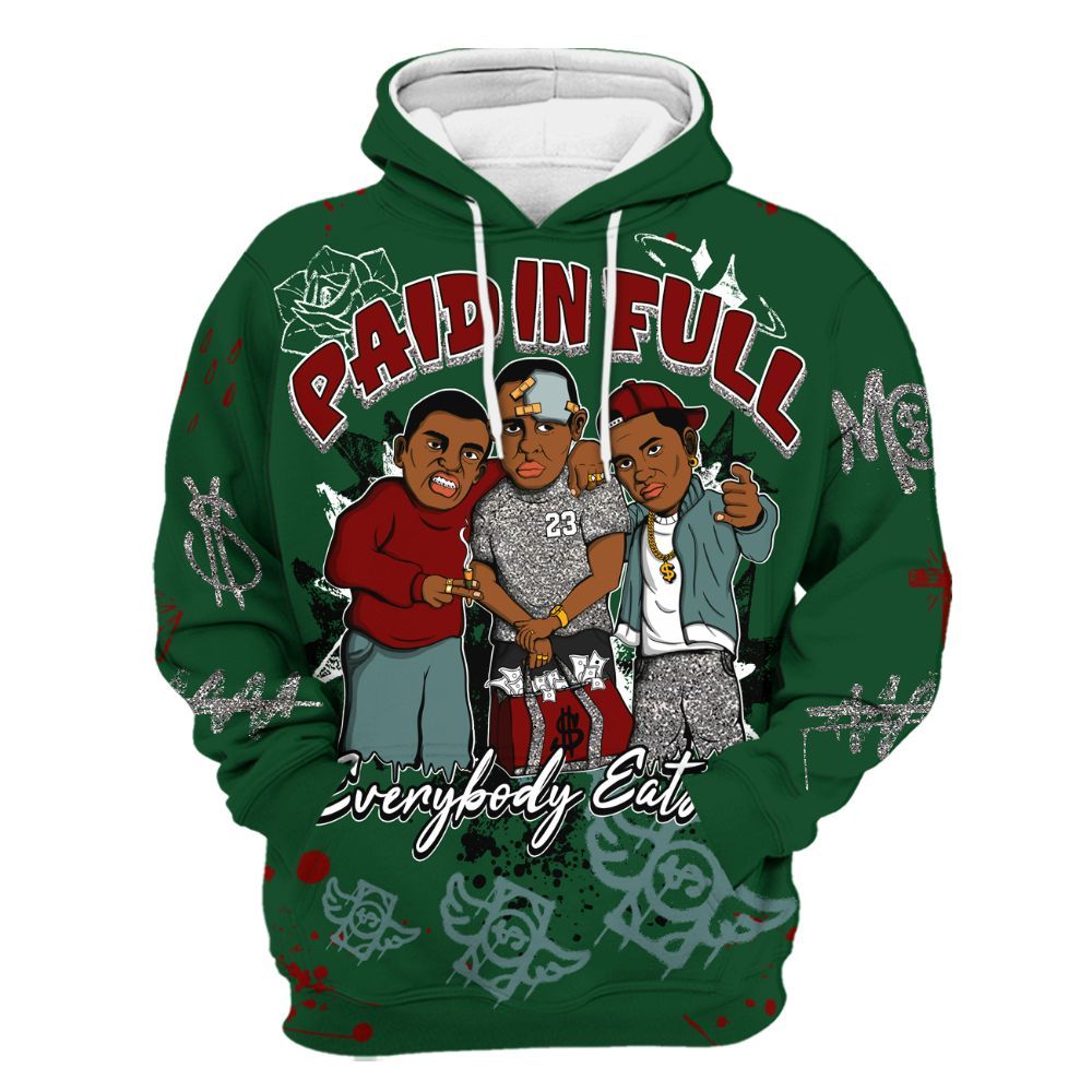 Hoodie To Match Concrete Rose 3s - Everybody Paid In Full Crayon All Over Print