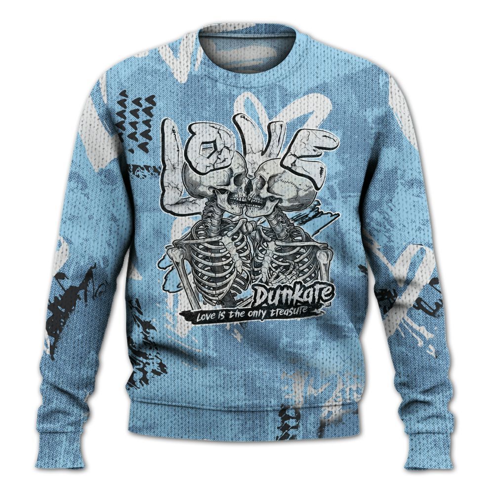 Knitted Sweater To Match Legend Blue 11s - Skull Love