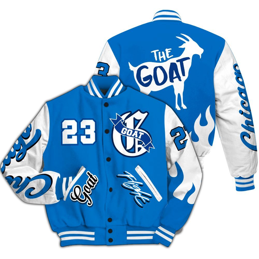 Varsity Jacket To Match Blueberry 12s - G.O.A.T Flight Streetwear Graphic All Over Print
