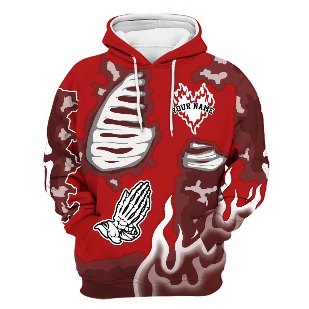 Hoodie To Match Low Terror White University Red 1s - Dislike Us Graphic Burning Custom Name All Over Print