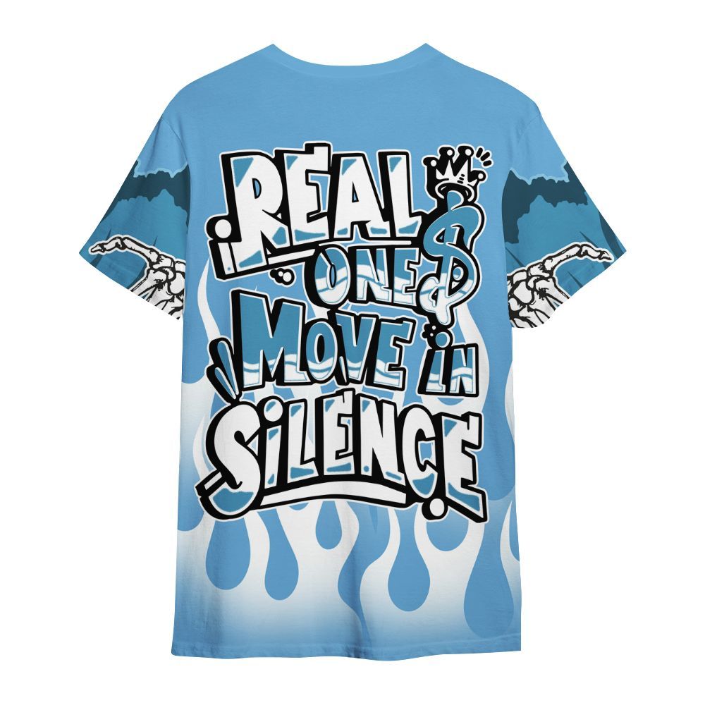 Shirt To Match SB Dunk Low University Blue - Ones Move In Silence Graphic Trapped All Over Print