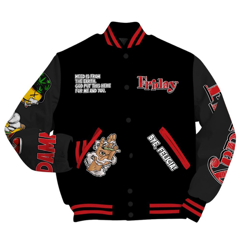 Varsity Jacket To Match Bloodline 12s - Friday Sneaker Stress Style All Over Print