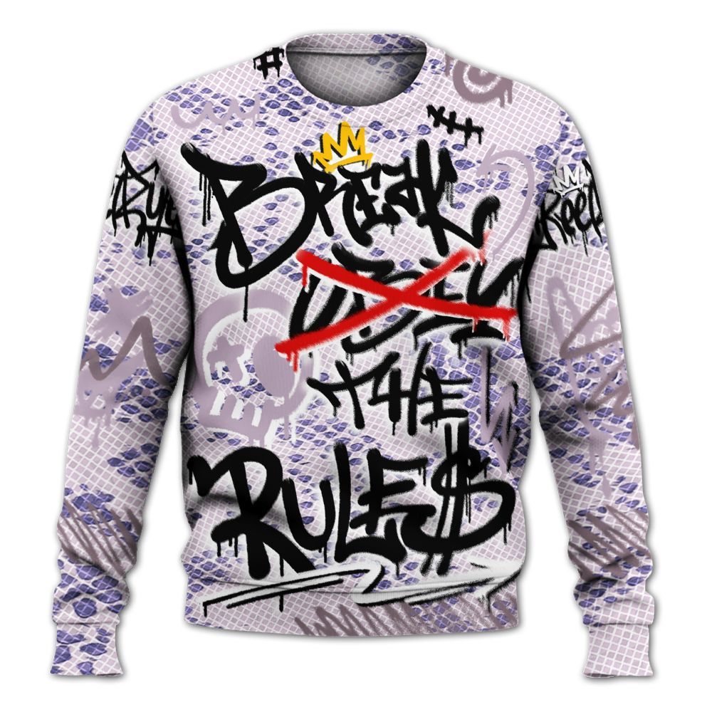 Sweatshirt To Match Air Force 1 Low Purple Snake - Break Rules Streetwear All Over Print