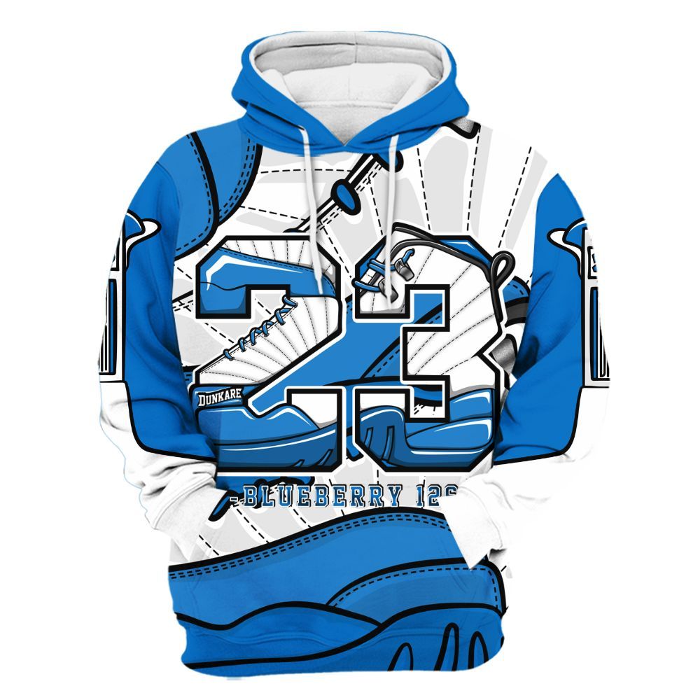 Hoodie To Match Blueberry 12s - Number 23 Style 12s All Over Print