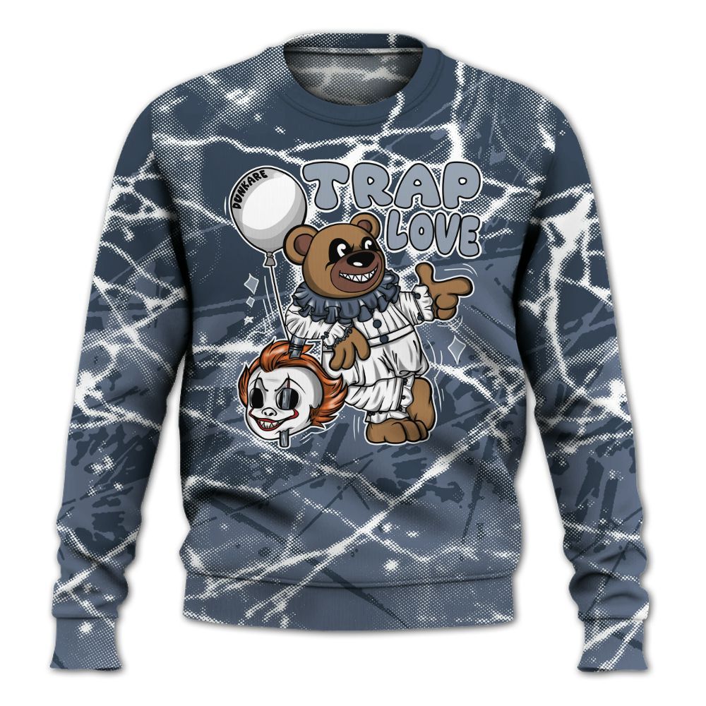 Sweatshirt To Match Low Diffused Blue 11s - Trap Loves Bear Profound All Over Print